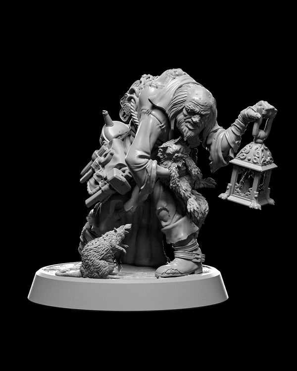 Darach Ancient Wizard Miniature with Lantern